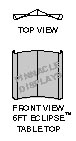 6 ft Eclipse table top pop-up trade show display line art drawing